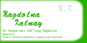 magdolna kalnay business card